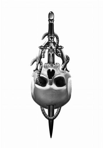 tatuaż sztylet i czaszka