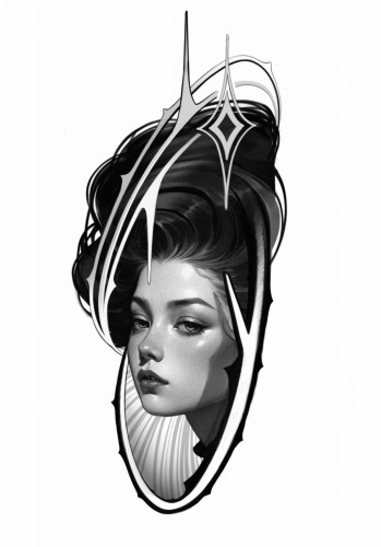 tatuaż szary portret